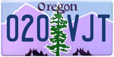 OR license plate 020VJT