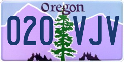 OR license plate 020VJV