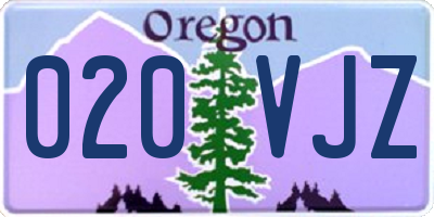 OR license plate 020VJZ