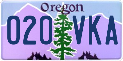 OR license plate 020VKA