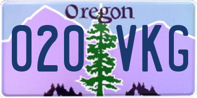 OR license plate 020VKG