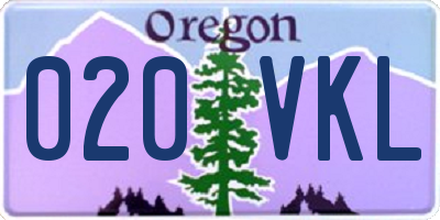 OR license plate 020VKL