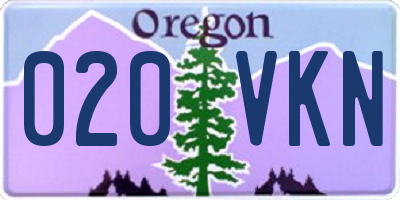 OR license plate 020VKN