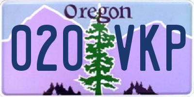 OR license plate 020VKP