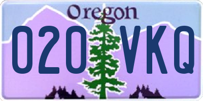 OR license plate 020VKQ