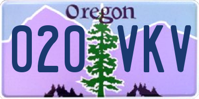 OR license plate 020VKV
