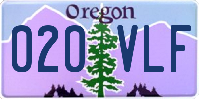 OR license plate 020VLF