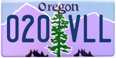 OR license plate 020VLL