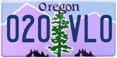 OR license plate 020VLO