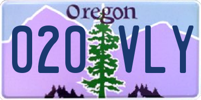 OR license plate 020VLY