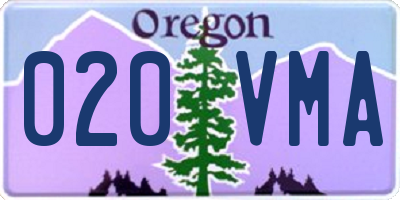 OR license plate 020VMA
