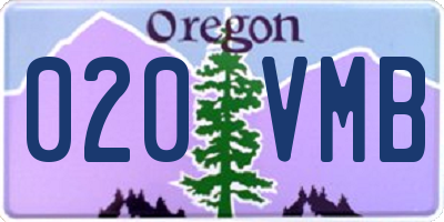 OR license plate 020VMB