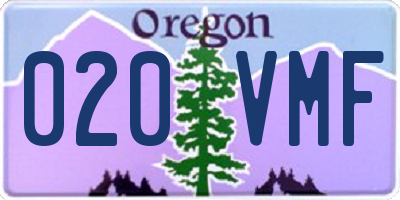 OR license plate 020VMF