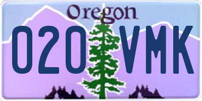 OR license plate 020VMK