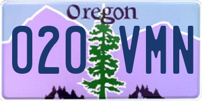 OR license plate 020VMN