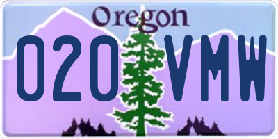 OR license plate 020VMW