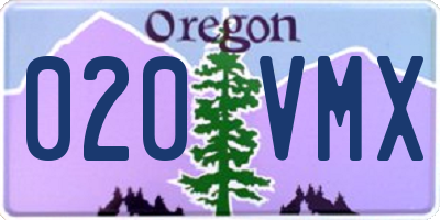 OR license plate 020VMX
