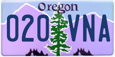 OR license plate 020VNA