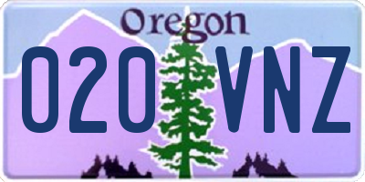 OR license plate 020VNZ
