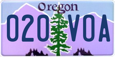 OR license plate 020VOA
