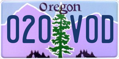 OR license plate 020VOD
