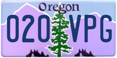 OR license plate 020VPG