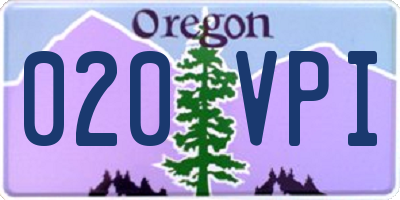 OR license plate 020VPI