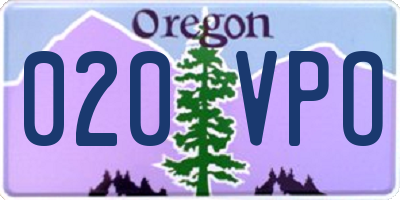 OR license plate 020VPO
