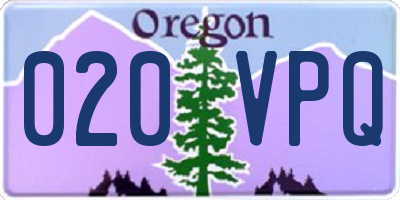 OR license plate 020VPQ