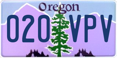 OR license plate 020VPV