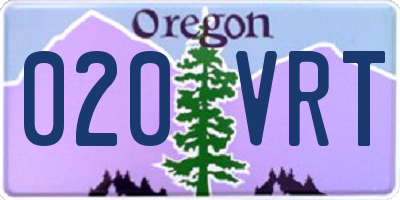 OR license plate 020VRT