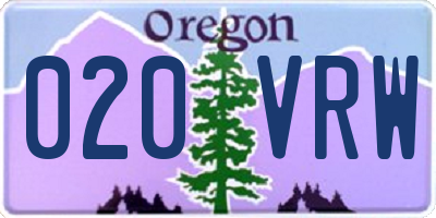 OR license plate 020VRW