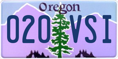 OR license plate 020VSI