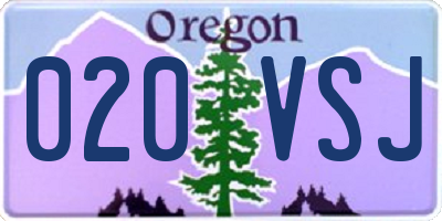 OR license plate 020VSJ