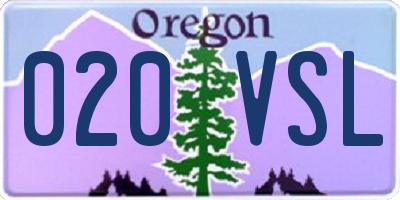 OR license plate 020VSL