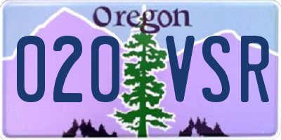 OR license plate 020VSR