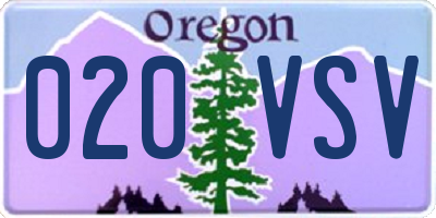OR license plate 020VSV