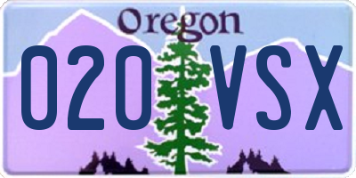 OR license plate 020VSX