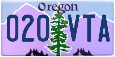 OR license plate 020VTA