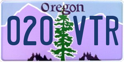 OR license plate 020VTR