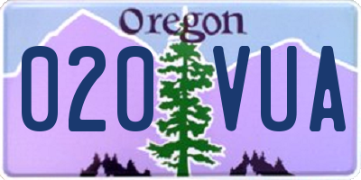 OR license plate 020VUA