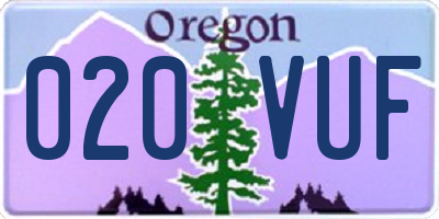 OR license plate 020VUF
