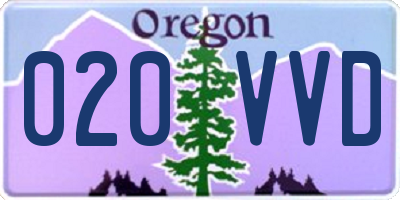 OR license plate 020VVD