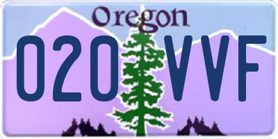 OR license plate 020VVF