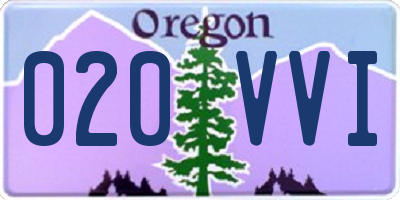 OR license plate 020VVI