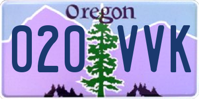 OR license plate 020VVK
