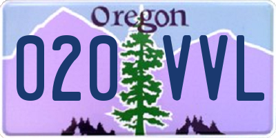 OR license plate 020VVL