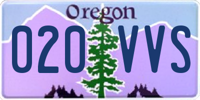 OR license plate 020VVS