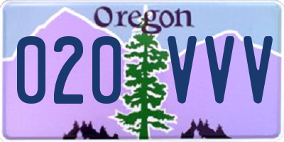 OR license plate 020VVV