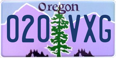 OR license plate 020VXG